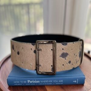 NWOT Wide Calfskin Leather (hair on) Belt